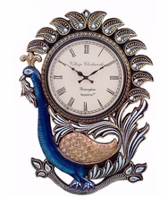 Village Clockworks Handcrafted Peacock Analog Wall, Color : Multi