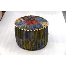 Traditional Art Cotton Checkered Square Pouf, Size : 60 *35 *60 CM