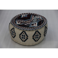 Traditional Art Cotton Round Pouf, Size : 60 *35 *60 CM