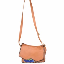  Cotton Fabric Leather Crafted Side Bag
