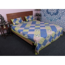 Printed 100% Cotton Patchwork Bed Cover, Size : King