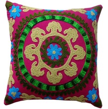 Square 100% Cotton sofa decor cushion, for Car, Chair, Decorative, Seat, Pattern : Embroidered
