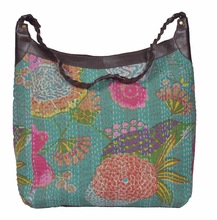  Cotton Fabric Tropicana Kantha Hobo Bag, Gender : Women