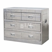 LAE Metal+Mdf Aluminium Storage Chest Cabinet, for Home Furniture