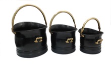 Exotic India Powder Coated Metal Planters with Handle