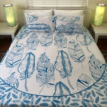Bohemian Block Printed Bed Sheet, Size : 215x240 CMS