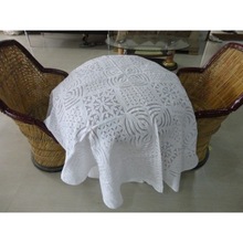 Handmade Applique Work Organdie Table Cloth, for Banquet, Home, Hotel, Outdoor, Party, Wedding