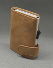 Rfid card holder leather money clip, Size : Standard