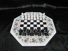 Marble inlay chess board, Packaging Type : Standard Export Packaging