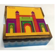 Hand Painted Wooden Coaster Set, Feature : Eco-Friendly