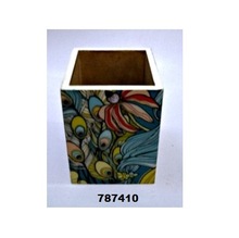 Atiqco Painted Wooden Pencil Holder, for Home Decoration