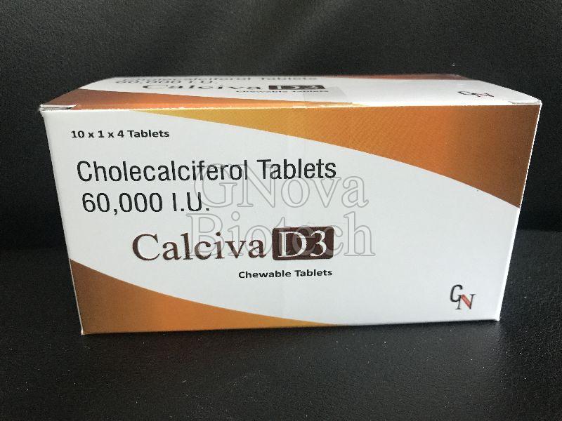 Calciva D3 Tablets, for Clinical, hospital etc., Grade Standard : Medicine Grade