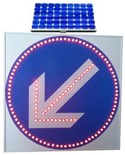 solar traffic keep right sign