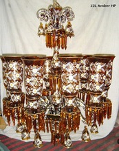 Glass Hand Painted Vintage Chandelier