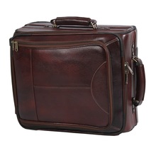 Leather and Plastic Trolley Travel Luggage Bag