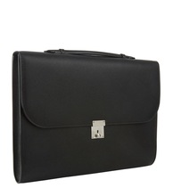 Portfolio Black Colour Leather Travelling Bag, Style : Classic