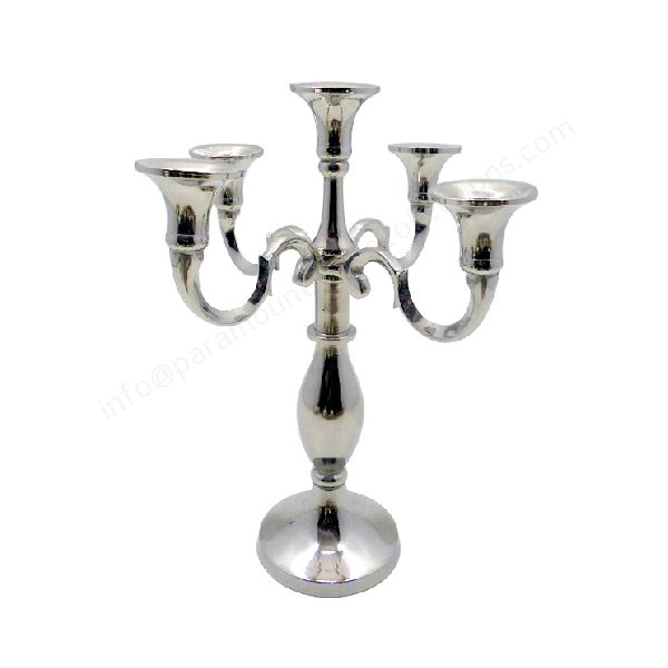 PARAMOUNT Aluminium Candle Holder, for Home Decoration, Size : 28 x 28 x 34 cm