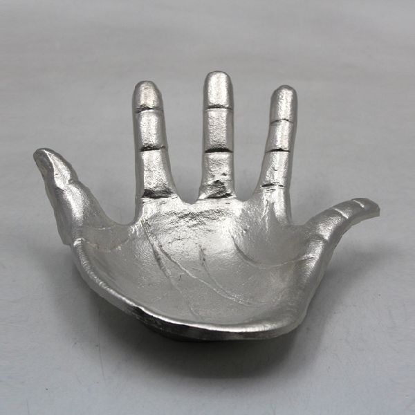 PARAMOUNT ROUGH NICKEL Metal Decorative Hand Sculpture, Size : 26 x 24 x 9.50 cm