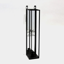 Paramount GLASS+IRON+MDF wall hanging candle holder, Size : 9 7.50 38.50 cm