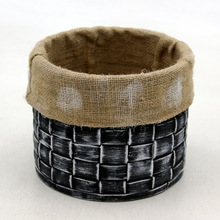 Wash Leather Round Decorative Basket