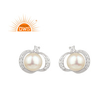 Cz Pearl Gemstone Handmade Earring