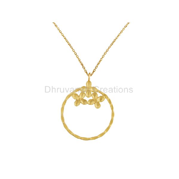 Gold Plated Silver Floral Pendant, Occasion : Anniversary