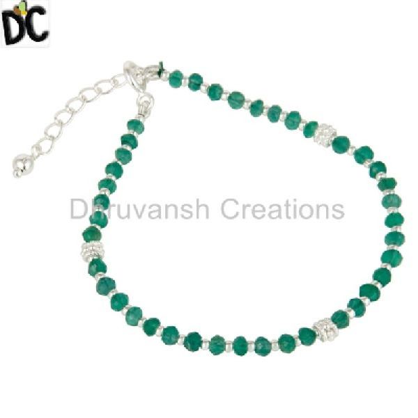 Green Onyx Gemstone Beaded Bracelet, Gender : Women's