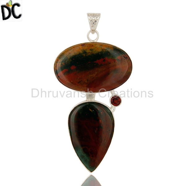 Natural Garnet and Blood Stone Pendant, Occasion : Anniversary