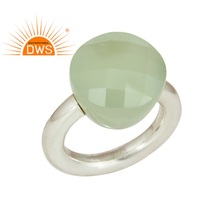 Natural Prehnite Chalcedony Gemstone Ring, Occasion : Anniversary, Engagement, Gift, Party