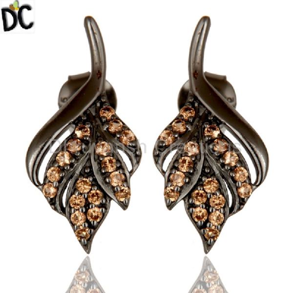 Natural Spessartine Gemstone Earrings