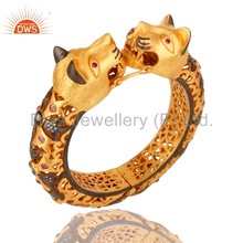 Panther Designer Gold Plated Openable Bangle