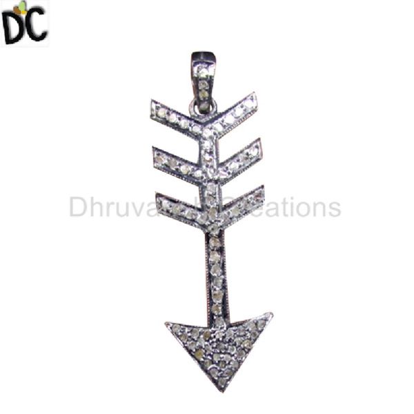 Pave Diamond Arrow Pendant, Occasion : Anniversary