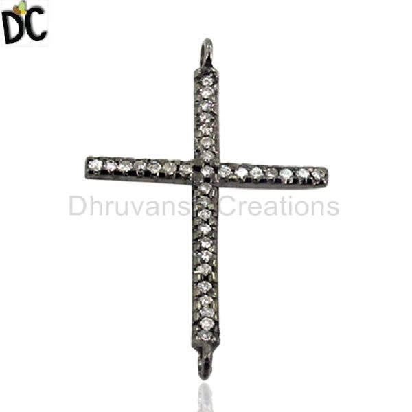 Pave Diamond Cross Connector