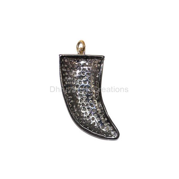 Pave Diamond Horn Pendant