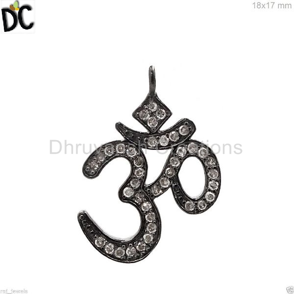 Pave Diamond OM Charm Pendant