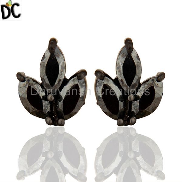 Rhodium Plated Leaf Design Stud Earring, Occasion : Anniversary, Engagement, Gift, Party, Wedding