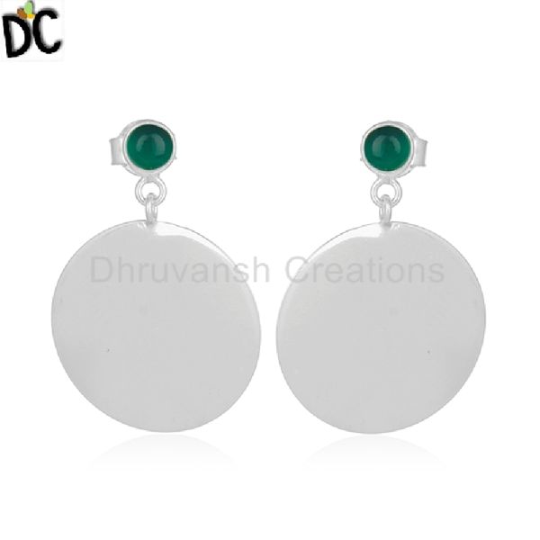 Dhruvansh Creations Silver Disc Earrings