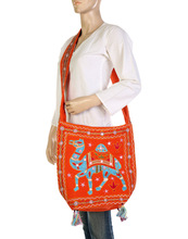 Rajrang Embroidered Cotton Sling Bag, Feature : Convenient