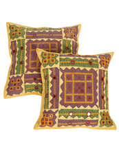 Rajrang 100% Cotton Embroidered Cushion Cover, Feature : Eco-Friendly