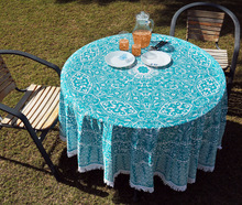 Printed Gypsy Cotton Tablecloth, Technics : Handmade