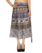Long Sarong Wrap Skirt, Technics : Printed