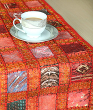 Rajrang Embroidered Patchwork Cotton Table Runner, Size : 16x72 inch