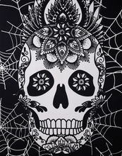 100% Cotton Skull Design Halloween Tapestry, for Multipurpose, Technics : Handmade