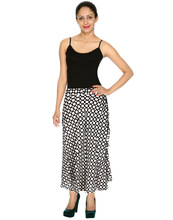 Straight Maxi Length Polka Dot Printed Skirt