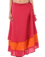 Wrap Round Cotton Cambric Maxi Length Skirt