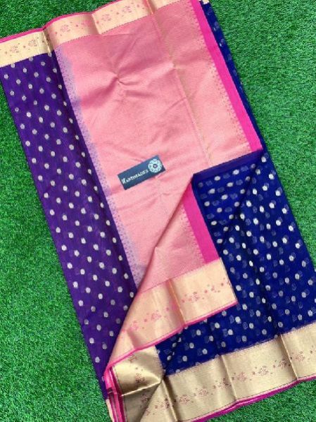 Pure Kanjeevaram Premium Kora By Kora Sarees With Allover Weaving Designs