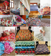 Bedspread Fabric Kantha Quilt, for Home, Hotel, Decor, Pattern : Embroidered