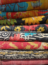 cotton bedspread fabric kantha quilt