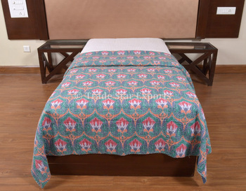 Cotton Ikat Print Kantha Quilt, for Home, Hotel, Size : Twin