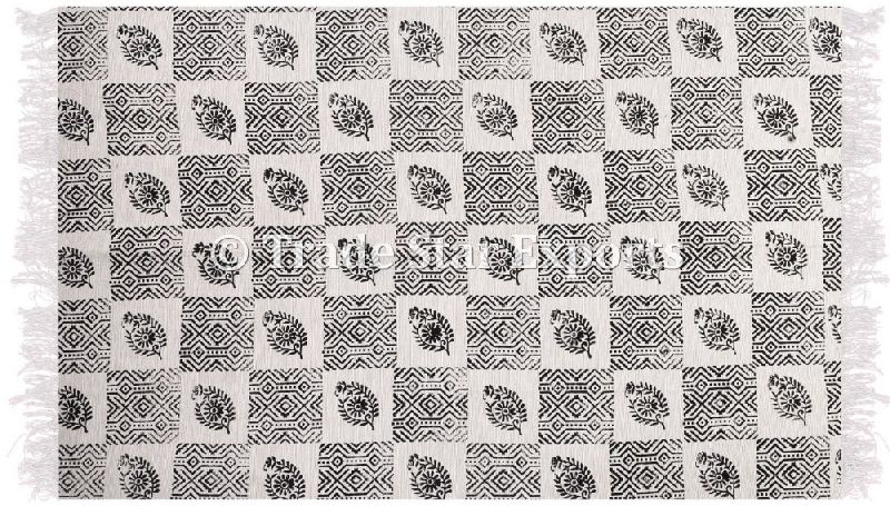 Ethnic hand block print art floor yoga mat